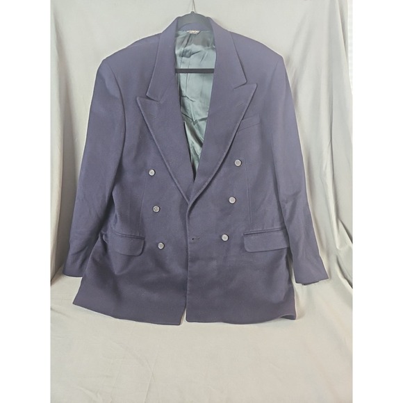 Vintage Resort Collection 100% Cashmere Double Breasted Navy Blazer USA